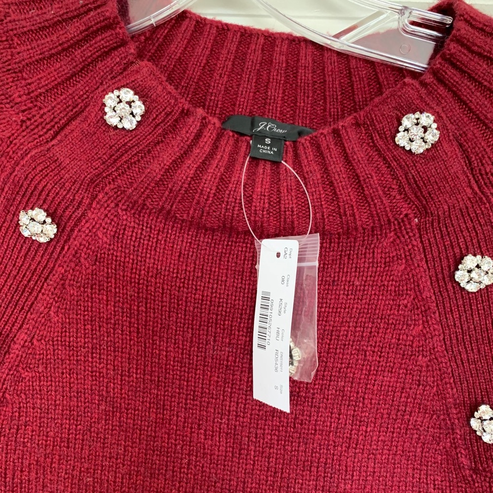 CREWNECK SWEATER WITH JEWELED BUTTONS - Picture 10 of 13